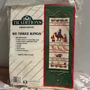 Traditions We Three Kings‎ Cross Stitch Kit Multicolor New Vintage 1986 Nativity
